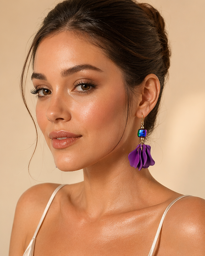 Boucles d'oreilles Flora - NOIR ÉLÉGANCE