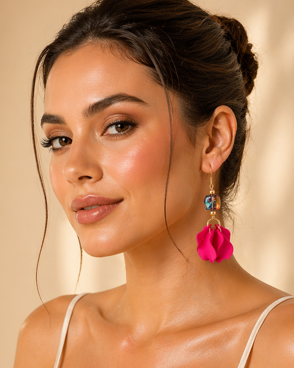 Boucles d'oreilles Flora - NOIR ÉLÉGANCE