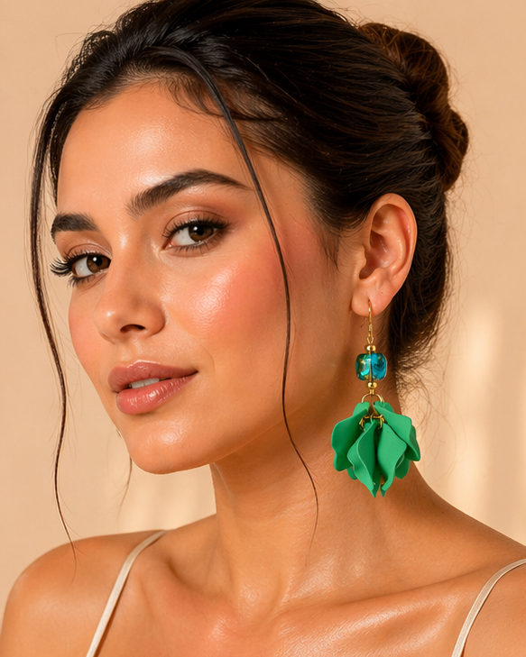 Boucles d'oreilles Flora - NOIR ÉLÉGANCE