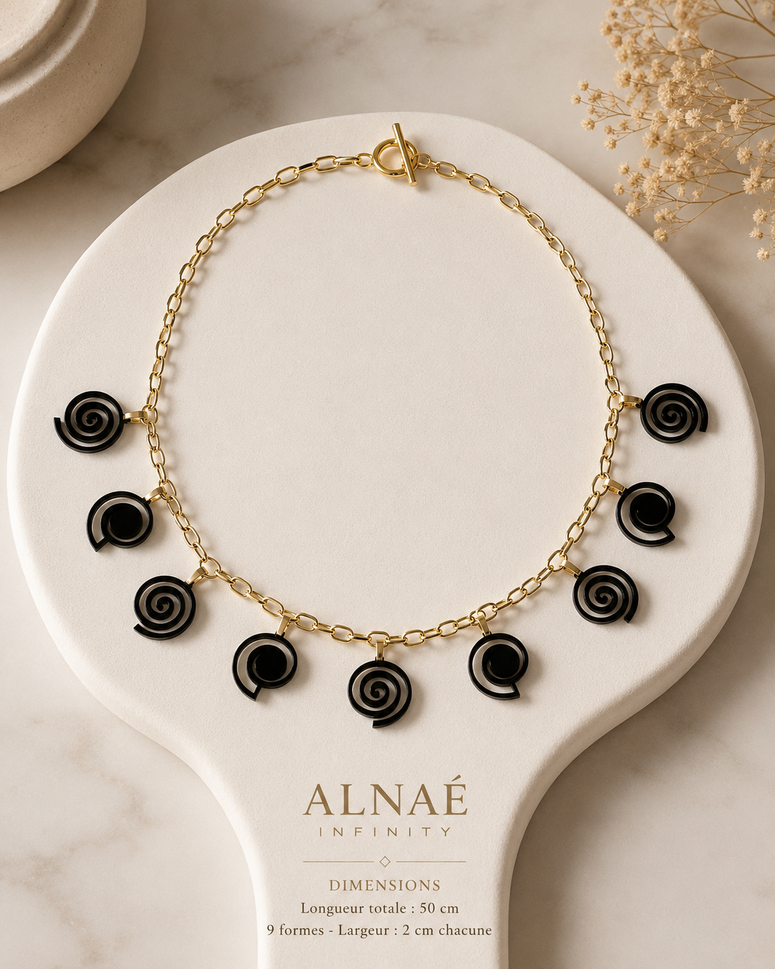 Collier Nyra - Noir Élégance
