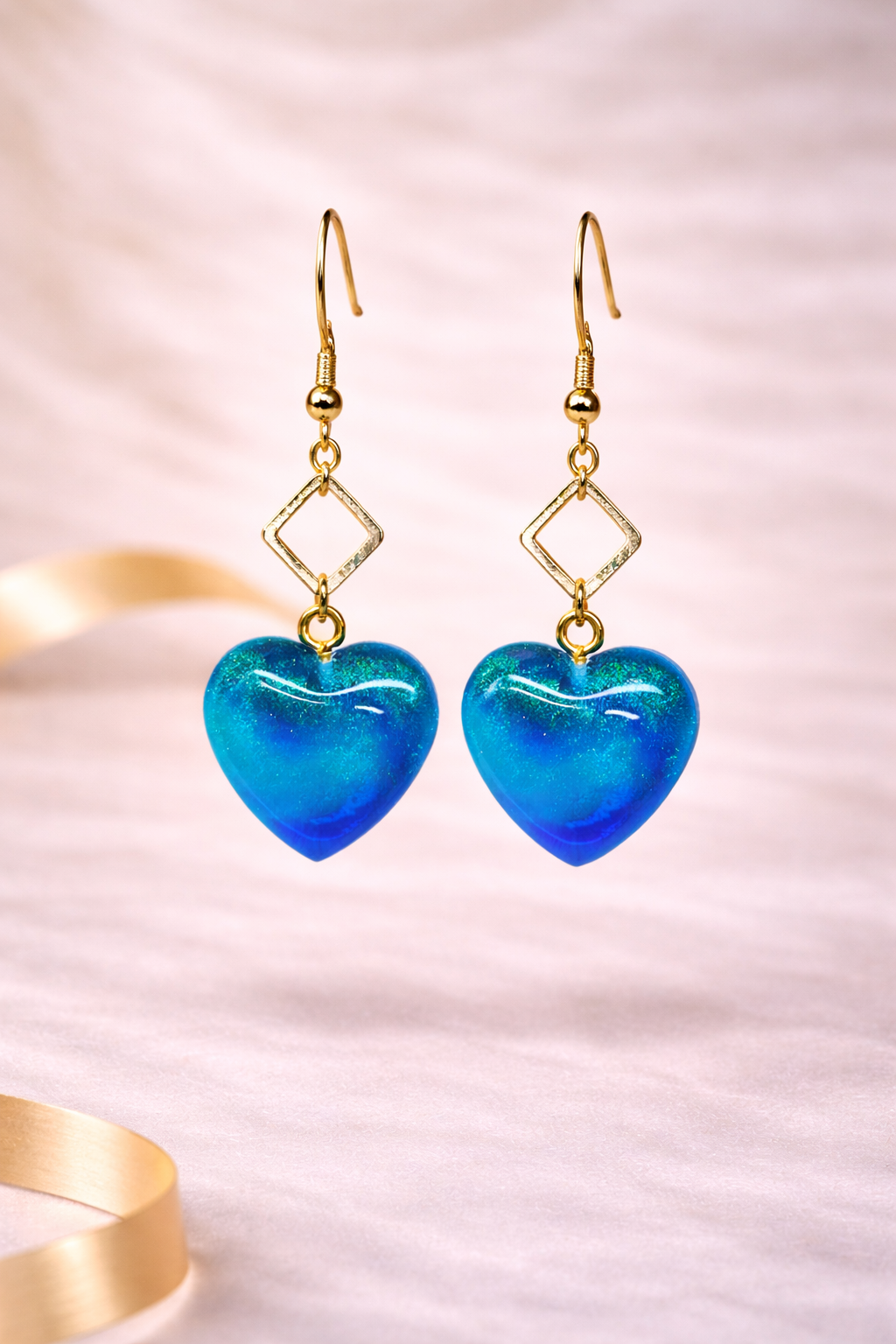 Boucles d’oreilles Cœur Bleu