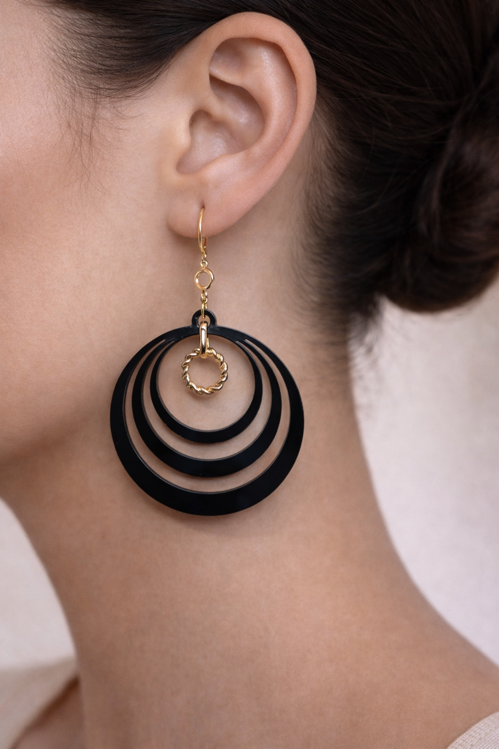 Boucles d'oreilles Aura - Noir Élégance