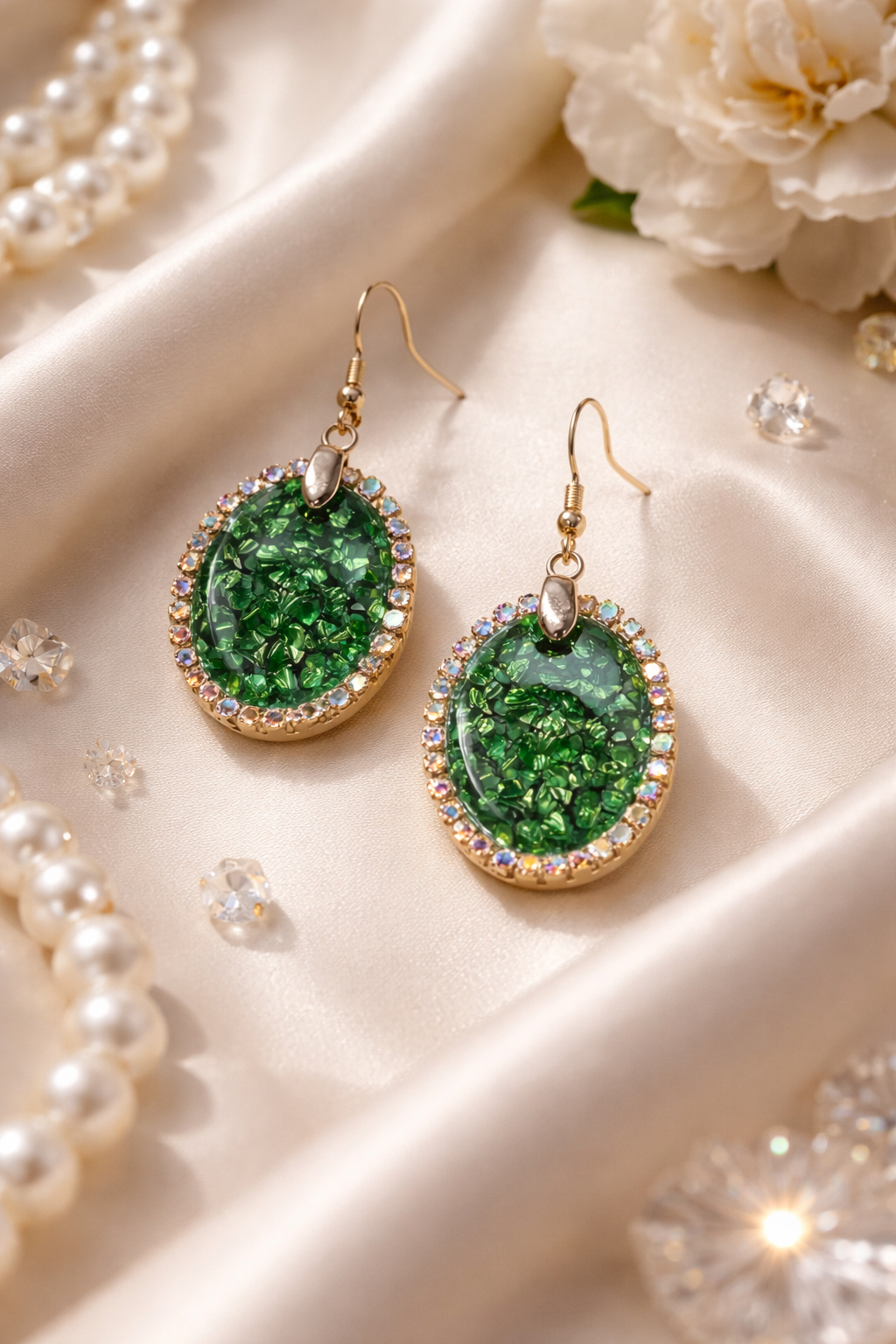 Boucles d’oreilles Émeraude Éclat