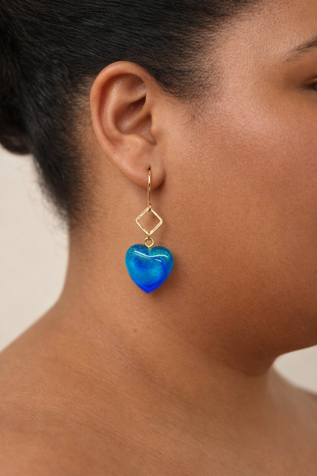 Boucles d’oreilles Cœur Bleu