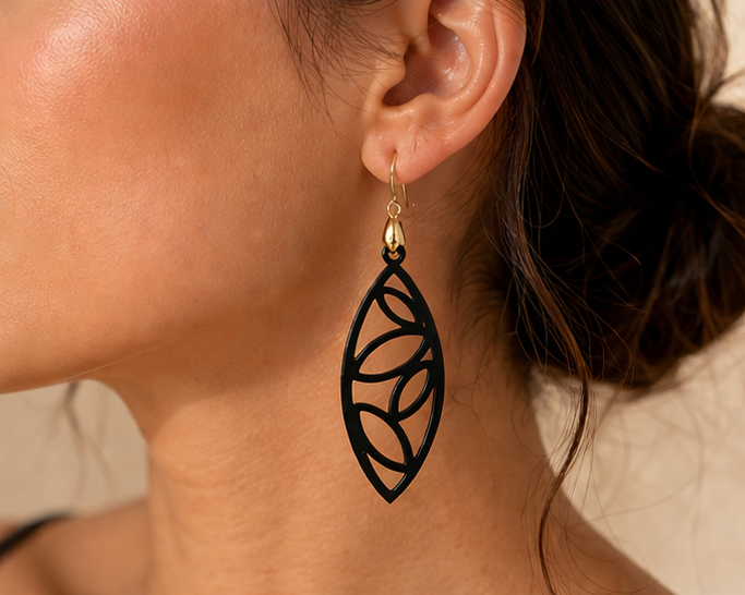 Boucles d'oreilles Éclipse - Noir Élégance