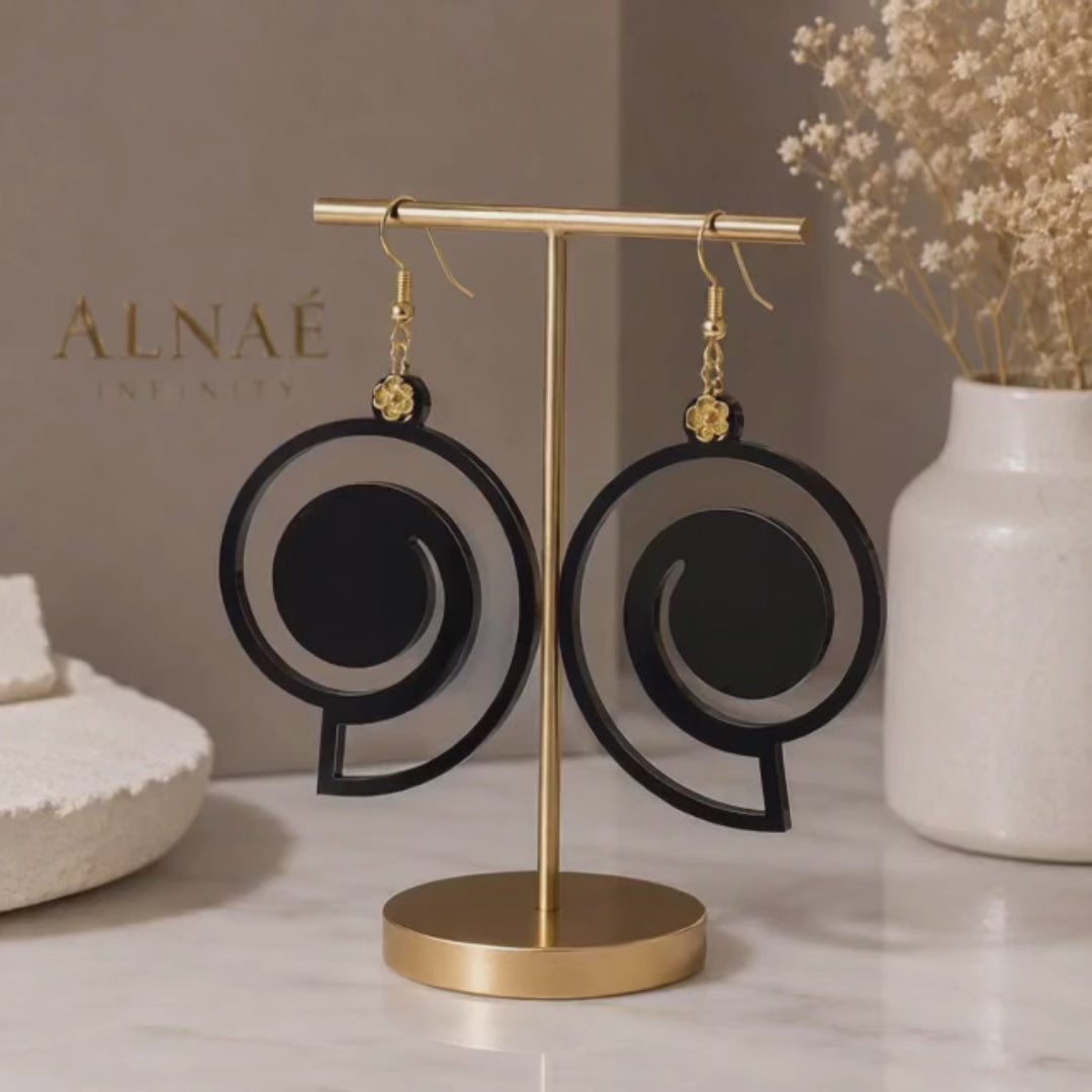 Boucles d’oreilles Nyra - Noir Élégance